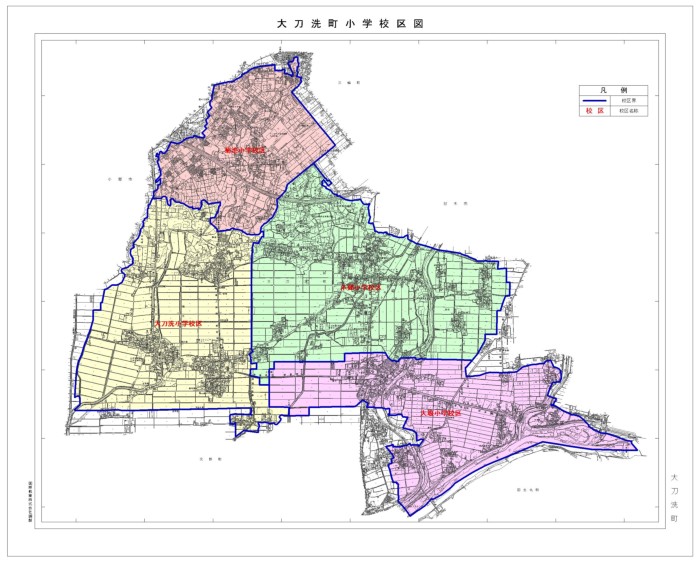 大刀洗町小学校区地図画像