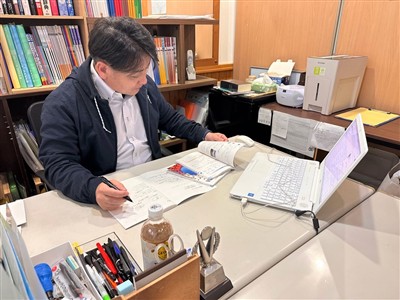 授業前に準備する様子